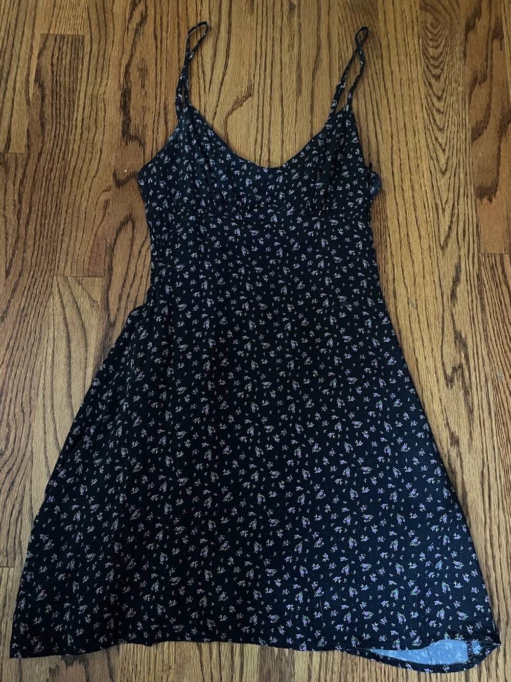 Princess Polly Black Floral Slip Mini Dress